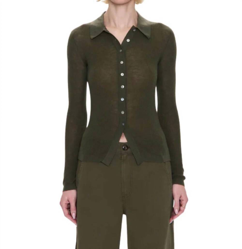 NEW PISTOLA korey fitted rib cardigan in camoflage